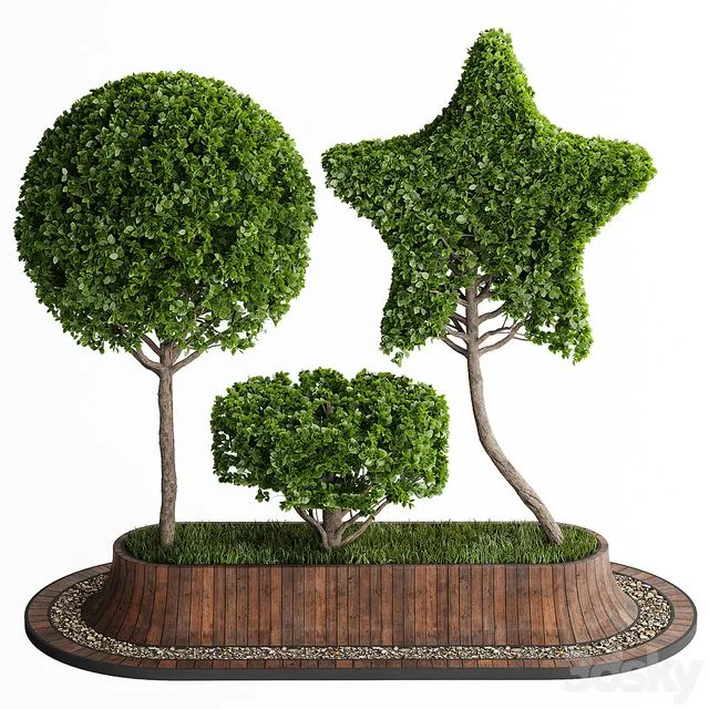 Topiary Trees 001 3D Model