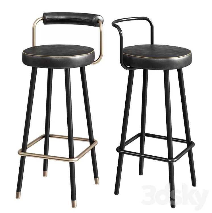 ToposWorkshop Block-BA Bar Stool 3D Model