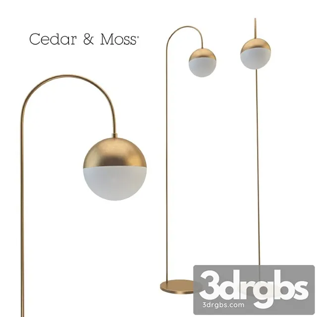 Torcher cedar & moss floor lamp 3D Model Free