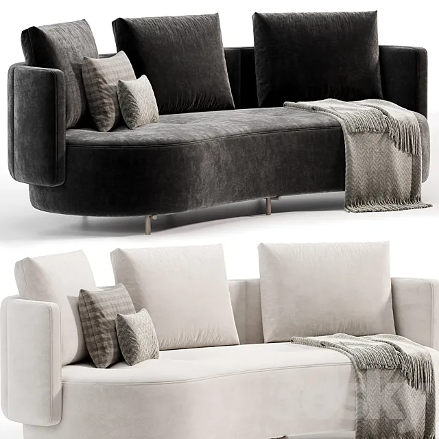 TORII BOLD Curved Sofa by Minotti 3D Model