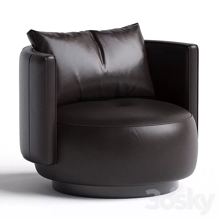 TORII BOLD | Leather armchair by Minotti 3D Model Free