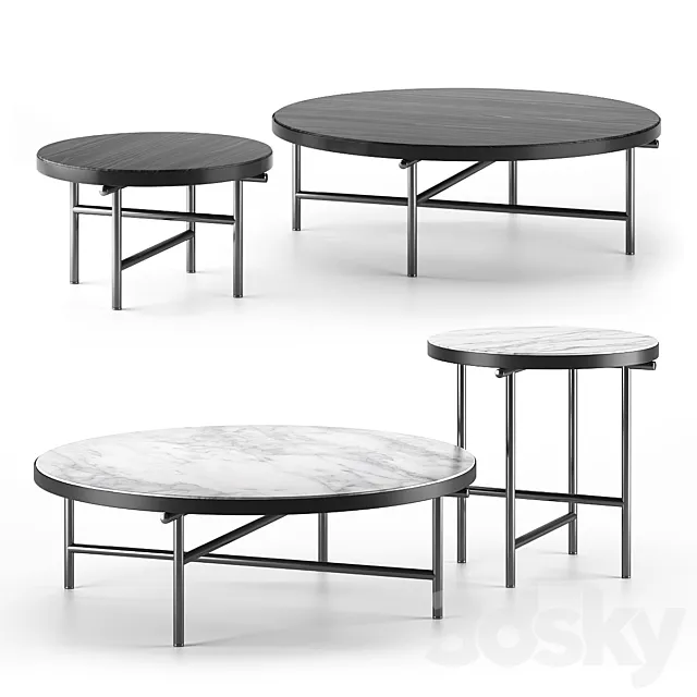 Torii coffee tables by Minotti 3D Model