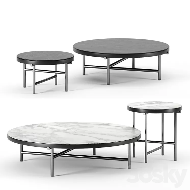 Torii coffee tables by Minotti set 2 3D Model