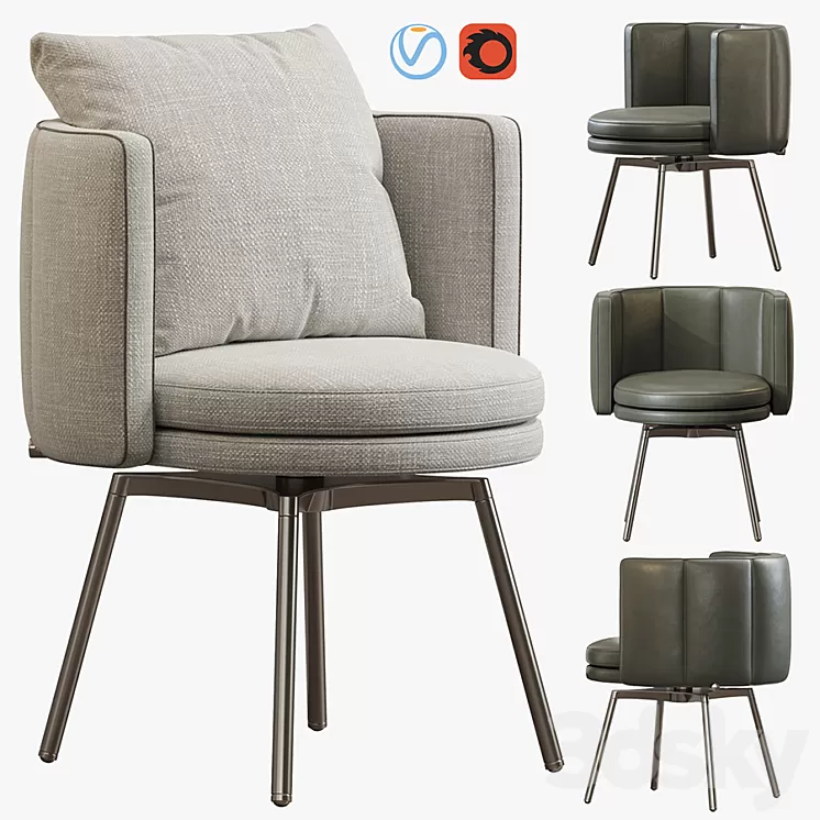 TORII DINING ARMCHAIR MINOTTI 3D Model