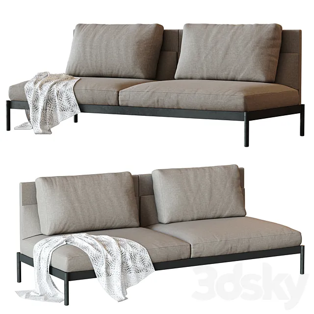 Total Sofa - 2.5 Seat Armless - PART & WHOLE 3D Model