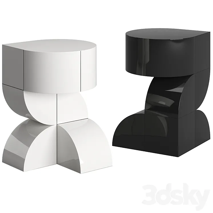 Totem 01 Gueridon Stool by Forest & Giaconia 3D Model Free Download