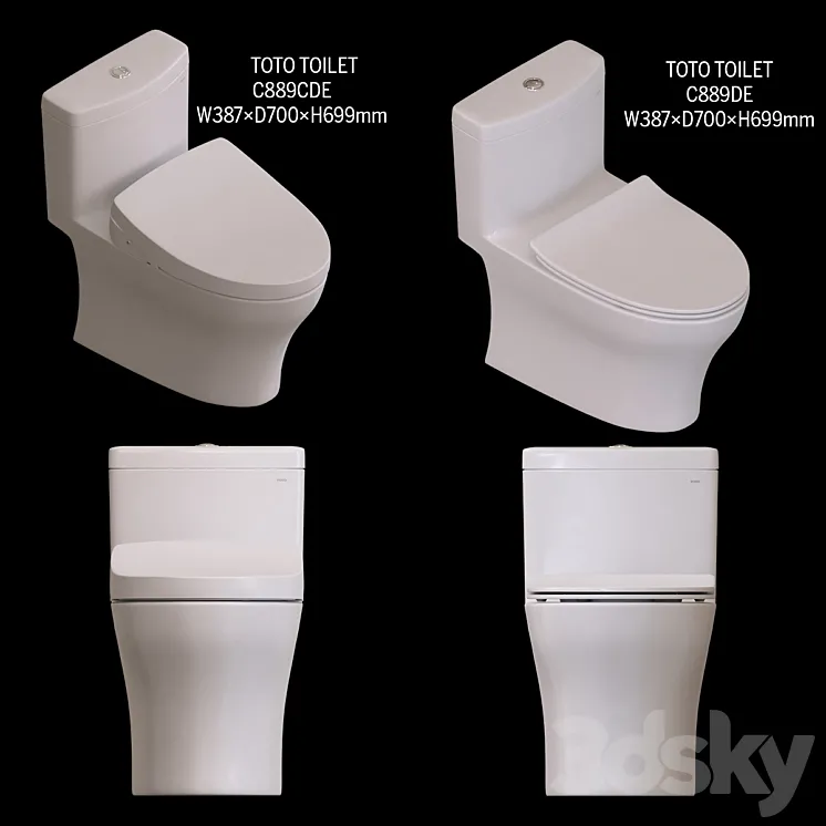 TOTO TOILET: C889CDE C889DE 3D Model Free