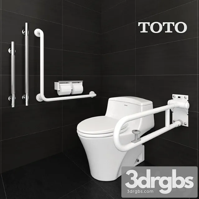 Toto Toilets CW923SGUR and Accessible Equipment 3D Model Free