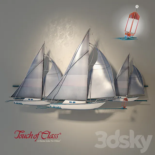 Touch Of Class "At the Races Sailboat" Metal Wall Sculpture 3D Model