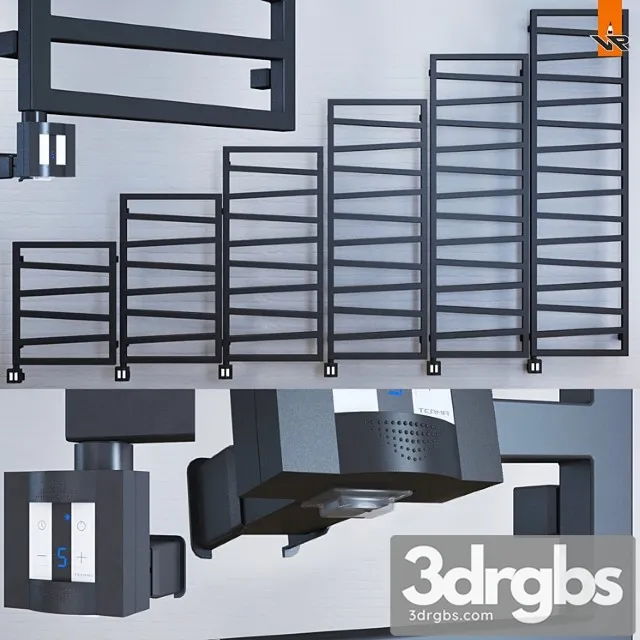 Towel Dryer Terma Zigzag Metallic Black 3D Model Free