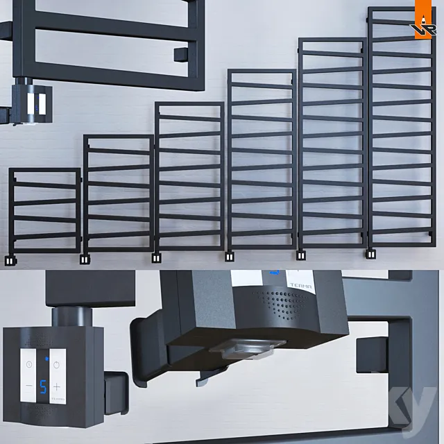 Towel dryer Terma Zigzag Metallic Black 3DModel