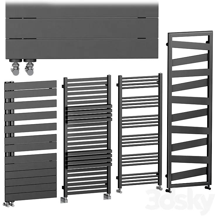 Towel Radiators set 3 3D Model Free