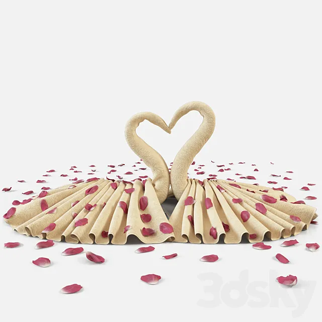 Towels “Swans” 3D Model