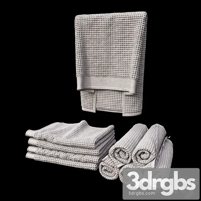 Towels Waffle Set 3D Model Free
