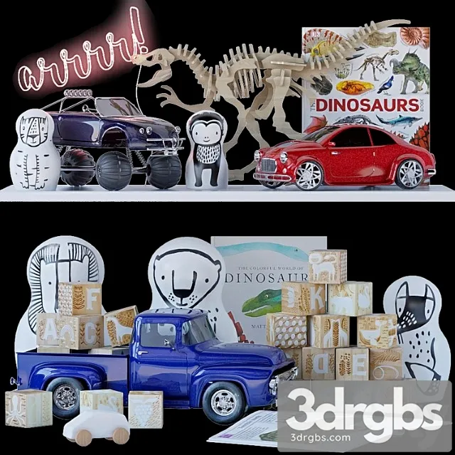Toy A Set Of Toys for a Boy 3D Model Free
