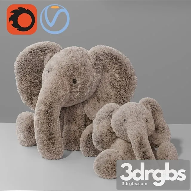 Toy Baby Elephant Plush Toy For Kid 3D Model Free