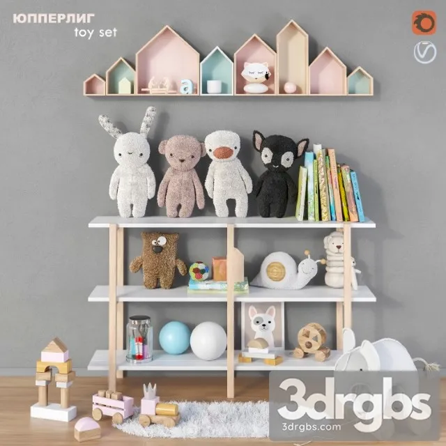 Toy Child Set 03 3D Model Free