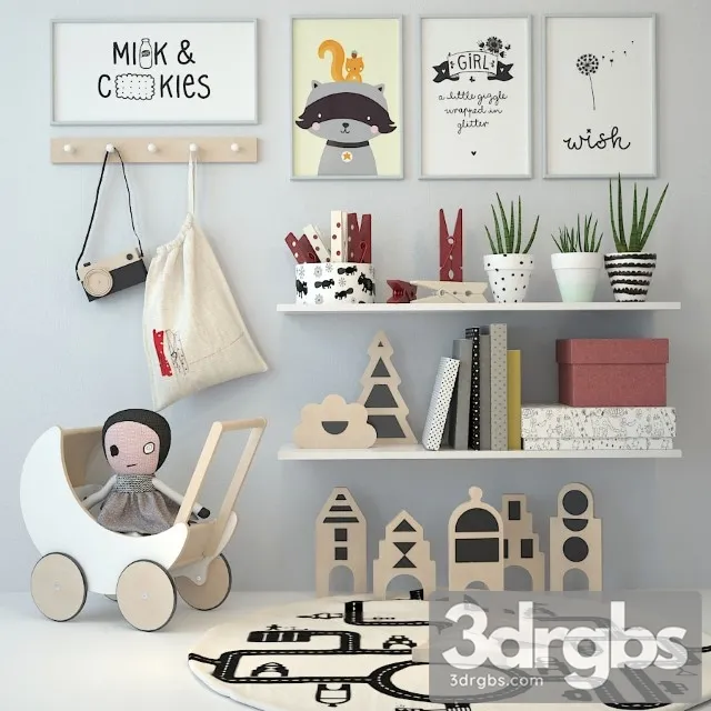Toy Child Set 07 3D Model Free