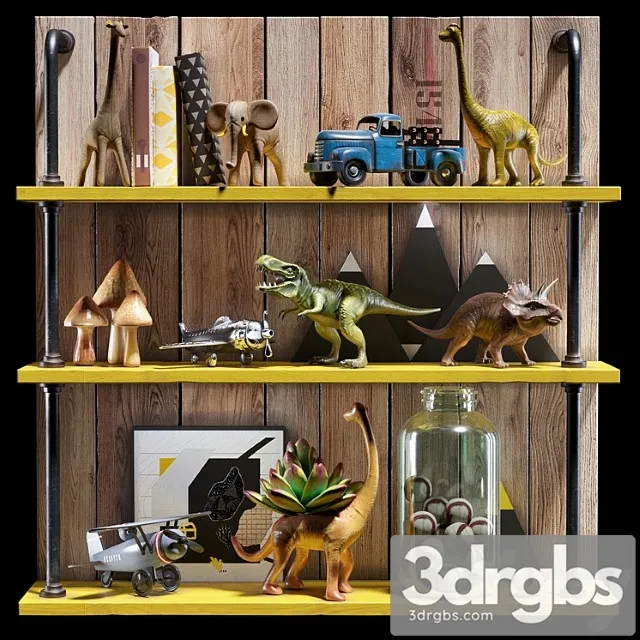 Toy Children Set 3D Model Free