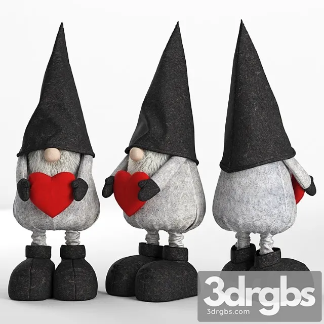 Toy Christmas Soft Toy Gnome 02 3D Model Free