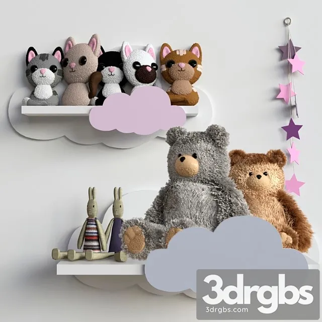 Toy Collection of Plush Toys for Children 3D Model Free