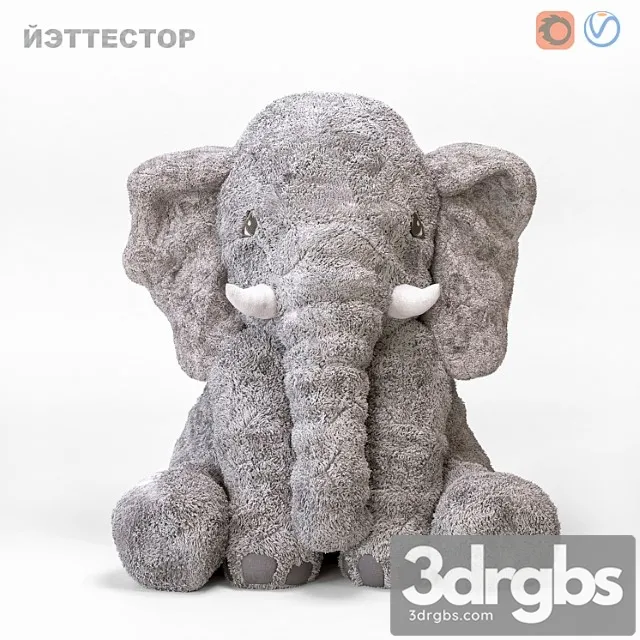 Toy Elephant Yettestor Ikea 2 3D Model Free