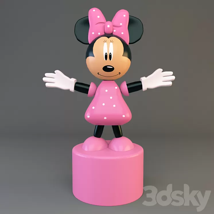 Toy figurine Mini Mouse 3D Model