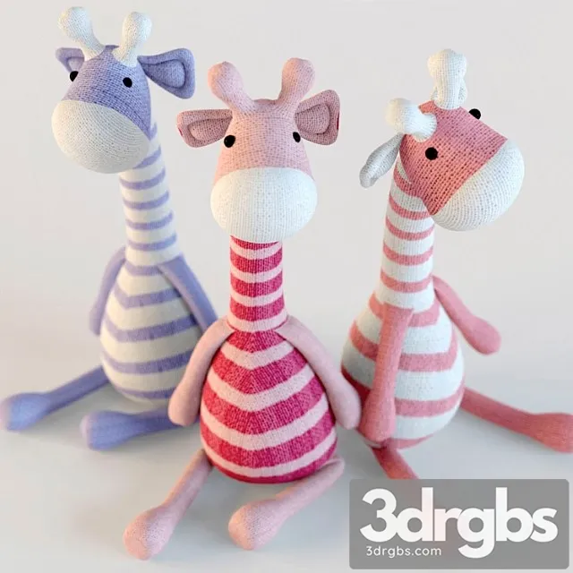 Toy Giraffes Textile 3D Model Free