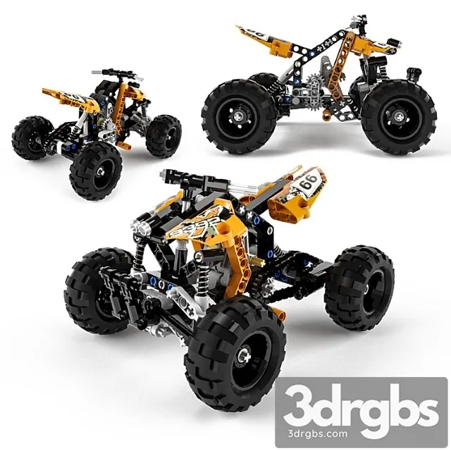 Toy Lego Technic quad Bike 3D Model Free