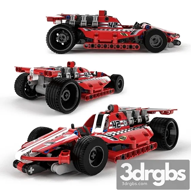 Toy Lego Technic Race Car 3D Model Free