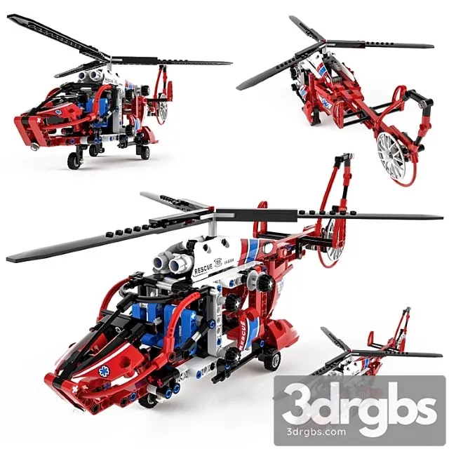 Toy Lego Technic Rescue Helicopter 3D Model Free