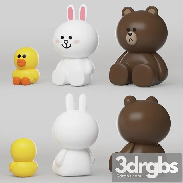 Toy Line Friends Character 3D Model Free
