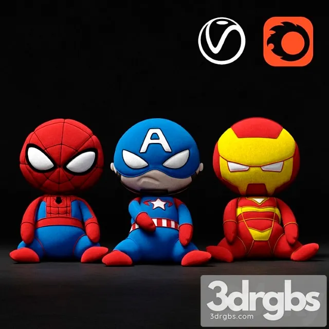 Toy Marvel Soft Toys Superheroes 3D Model Free