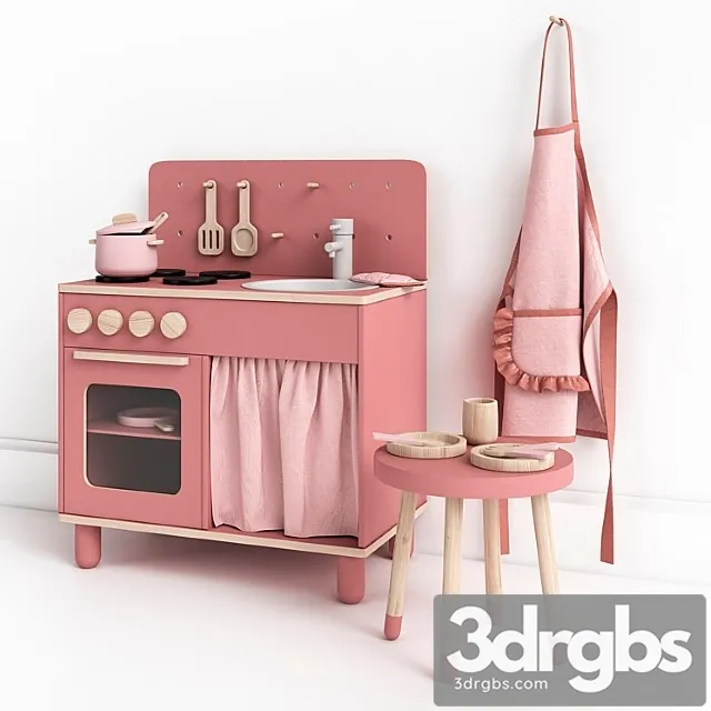 Toy Play Kitchen by Flexa 3D Model Free