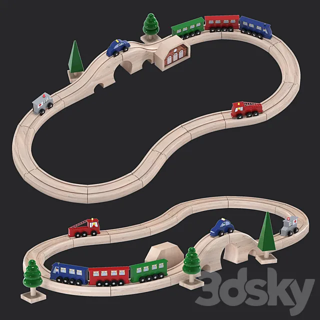 Toy railway 3D Model