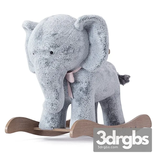 Toy Rocking Toy Pottery Barn Kids Elephant Plush Rocker 3D Model Free