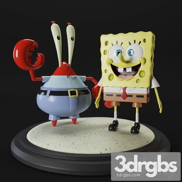 Toy Sponge Bob and Mr Krabs 3D Model Free