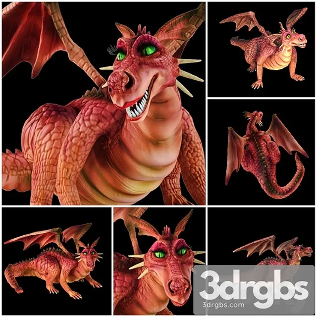 Toy The Dragon from The Cartoon Shrek 3D Model Free