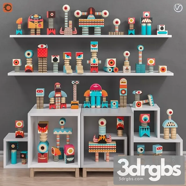 Toy Toys and furniture set 30 3D Model Free