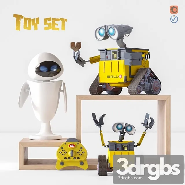 Toy Toys and furniture set 54 3D Model Free