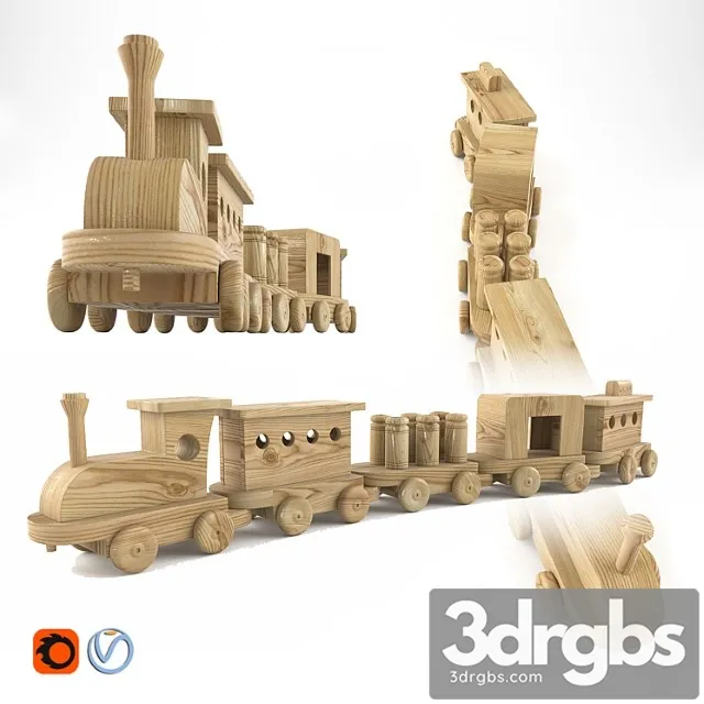 Toy Wooden toys Train 3D Model Free