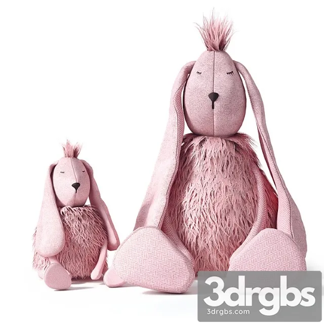 Toy Wooly plush bunny_2 3D Model Free