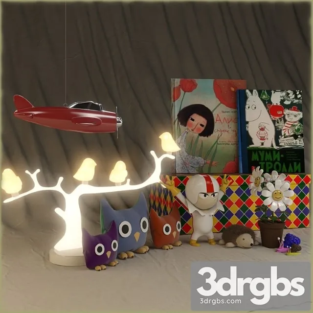 Toys and Books 3D Model Free
