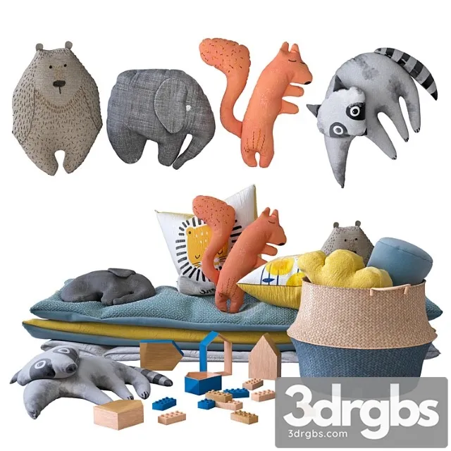 Toys and Furniture Set 01 3D Model Free