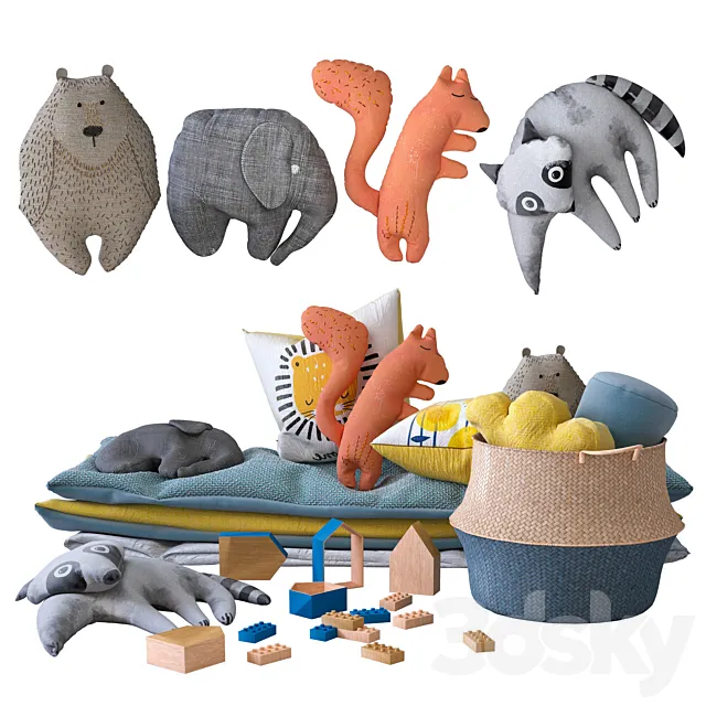 Toys And Furniture Set - 01 3D Model