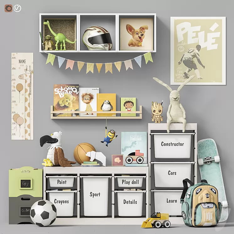 Toys and furniture set 107 3D Model Free