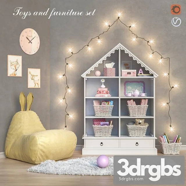 Toys and Furniture Set 21 3D Model Free