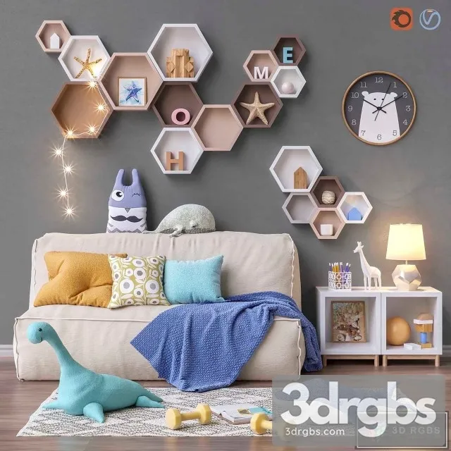 Toys and furniture set 28 3D Model Free