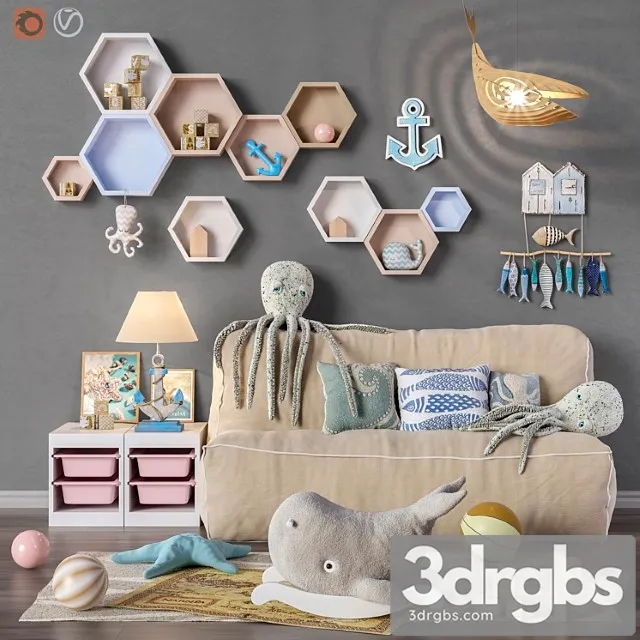 Toys and furniture set 31 3D Model Free