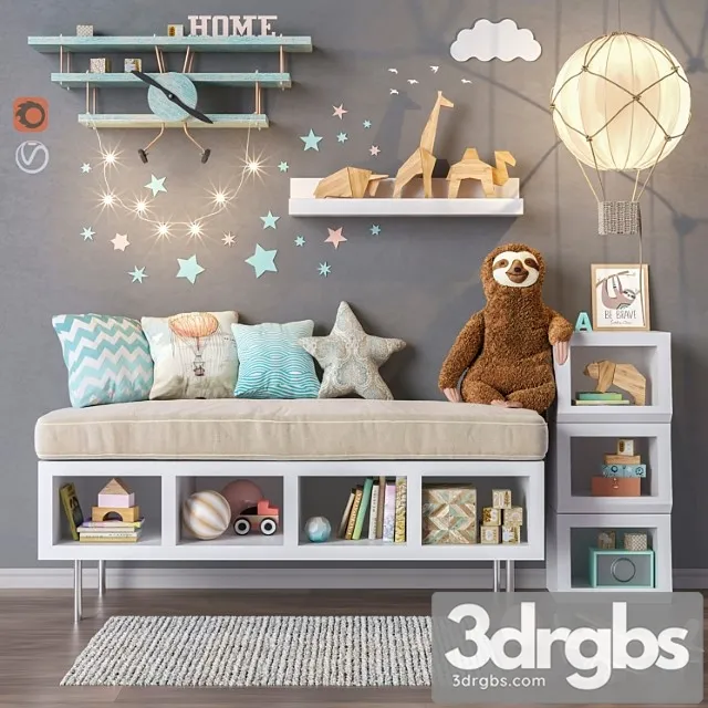 Toys and furniture set 32 3D Model Free